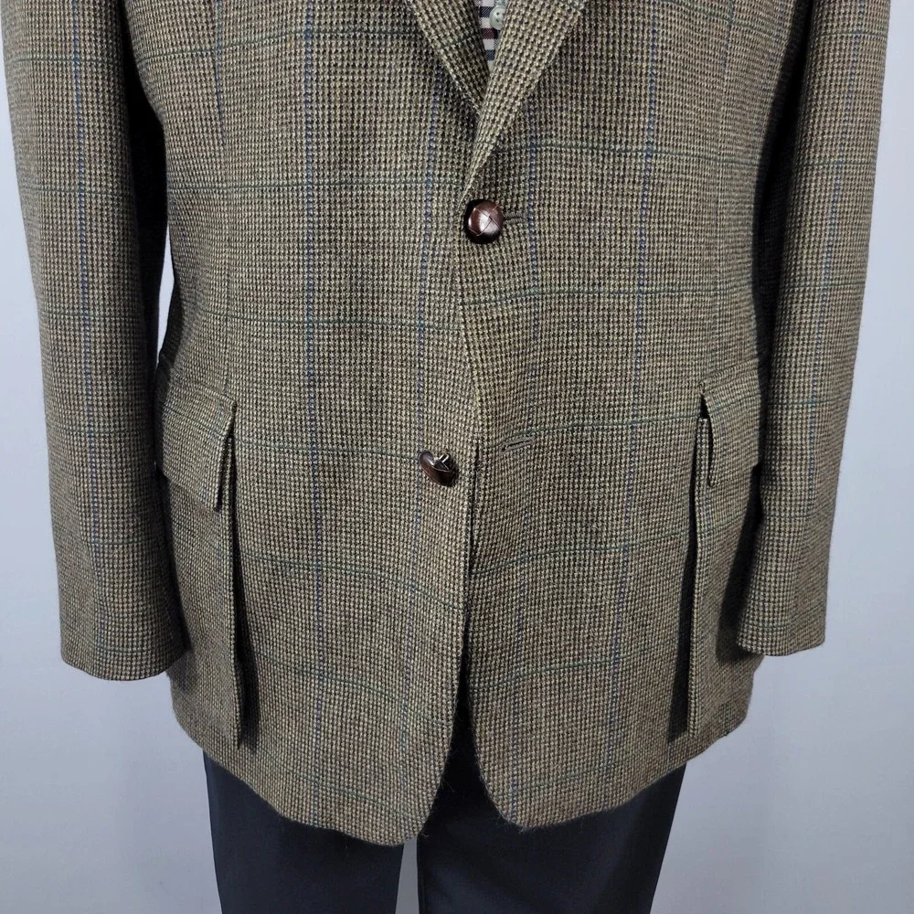 Harold Powell Men's Sport Coat Blazer Two Button Flannel Wool Alpaca‎ ITALY 44R